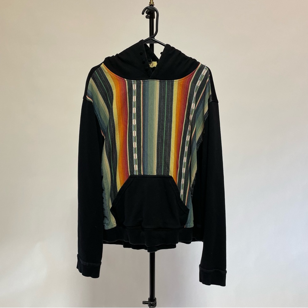L&B Lucky & Blessed sweatshirt hoodie Aztec serape southwest 2X black
